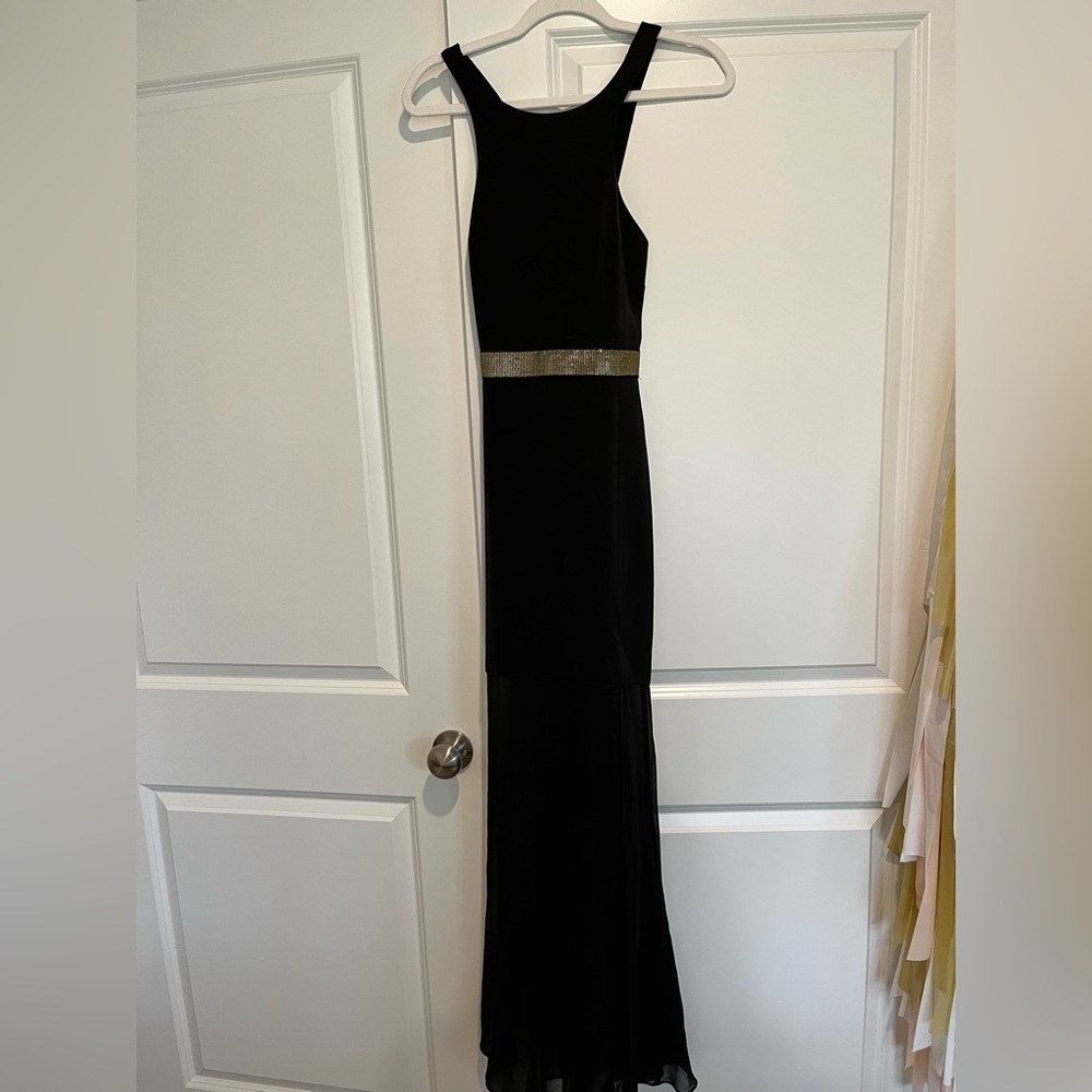 Black Sheer Bottom Maxi Dress